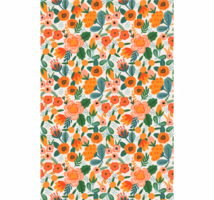 Cortina roller flores diseño de arreglos florales - TenVinilo