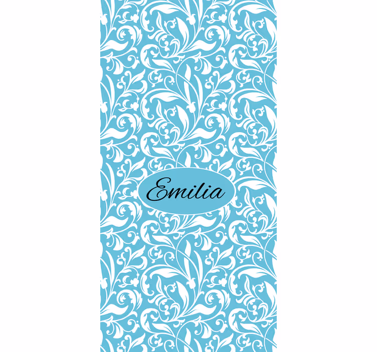 Estor personalizable Hojas ornamentales blancas - TenVinilo