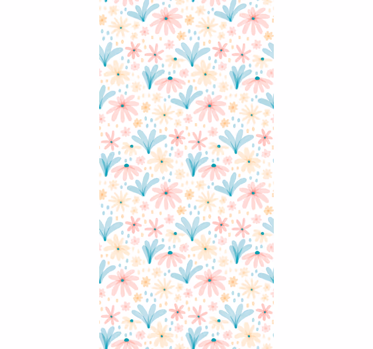Estor infantil Patrón de flores de color pastel - TenVinilo