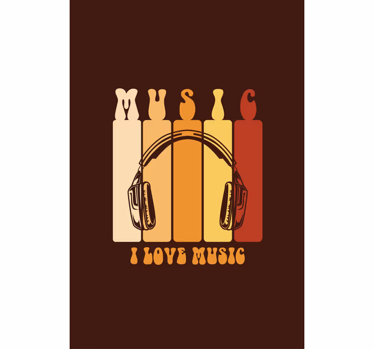 Cortina roller frase diseño de auriculares de música - TenVinilo