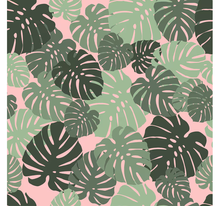 Cortina roller flores patrón de monstera tropical - TenVinilo