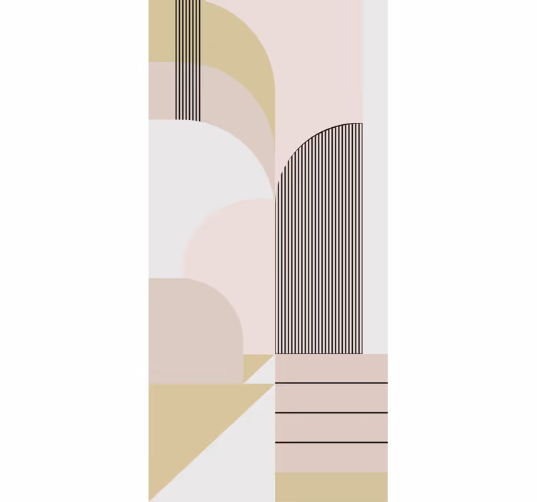 Cortina roller moderno diseño de curva geométrica - TenVinilo
