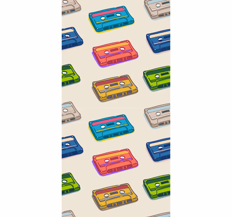 Cortina roller geek cintas de casete de colores - TenVinilo