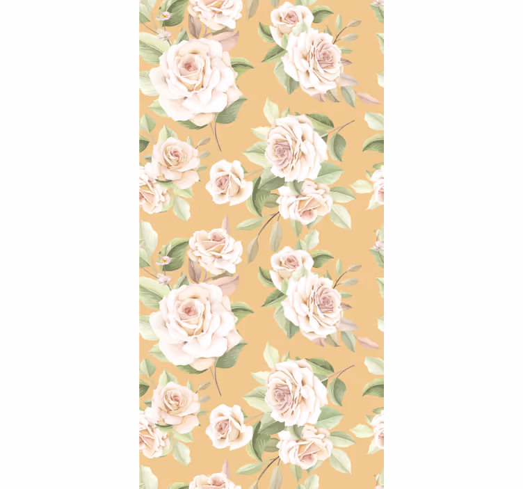 Cortina roller flores patrón de rosa floreciente - TenVinilo
