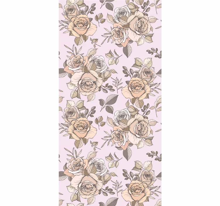 Cortina roller floral elegante motivo de rosa - TenVinilo