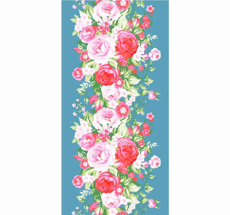 Cortina roller floral rosas y flores - TenVinilo