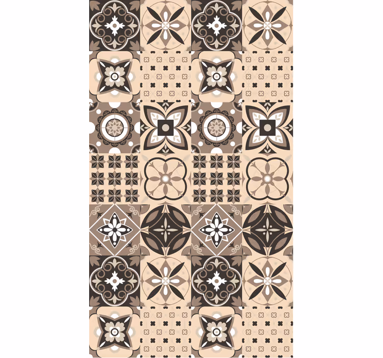 Cortina roller textura patrones de azulejos ornamentados - TenVinilo