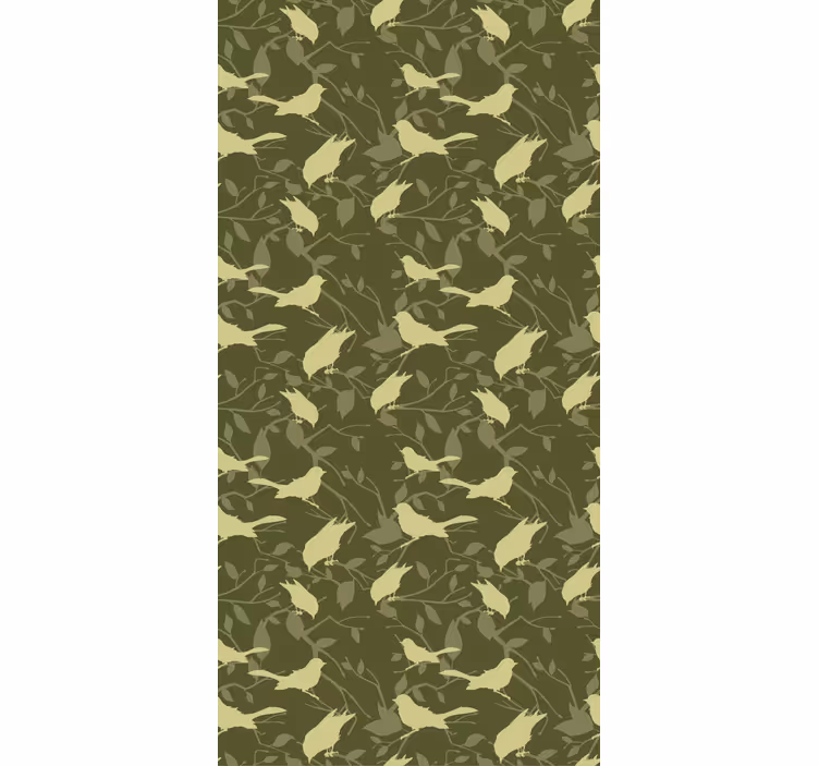 Estor enrollable verde de pájaros estilo Victoriano - TenVinilo