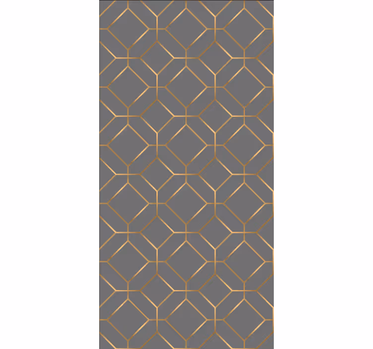 Estor textura Patrón geométrico hexagonal gris y dorado - TenVinilo