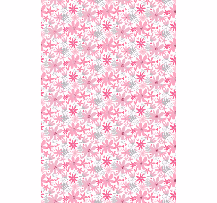 Cortina roller cocina patrón de flores rosas - TenVinilo