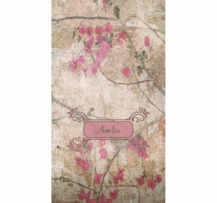 Cortina roller floral elegancia floral con nombre - TenVinilo