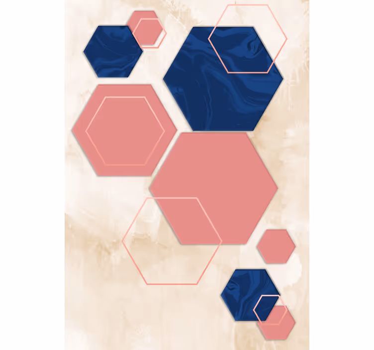 Cortina roller moderno patrón hexagonal geométrico - TenVinilo