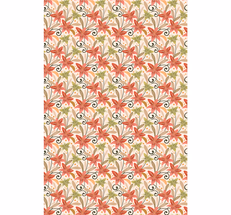 Cortina roller floral patrón floral vibrante - TenVinilo