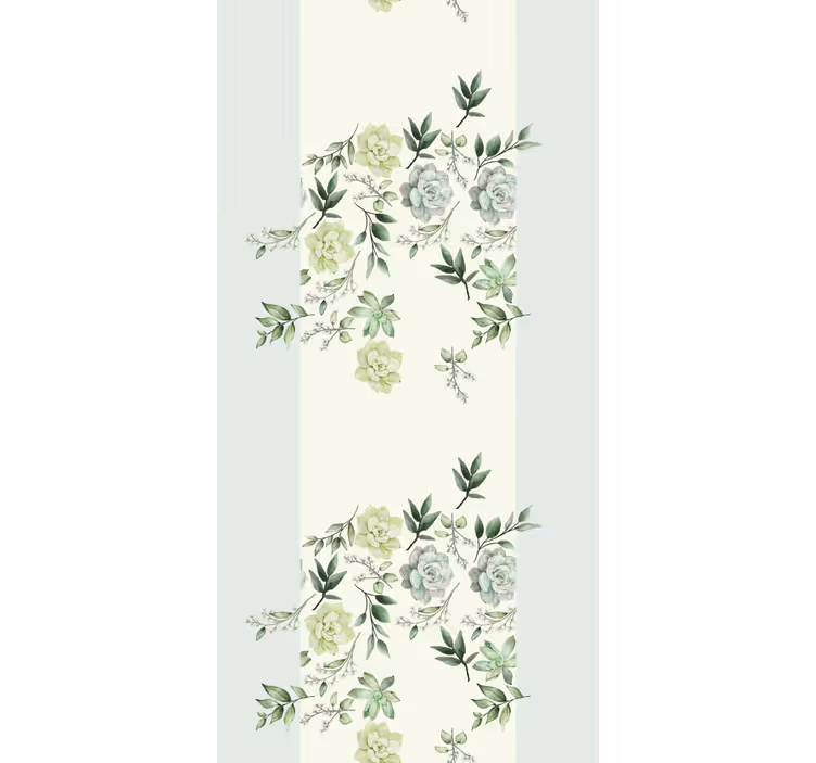 Cortina roller elegante patrón de vegetación floral - TenVinilo