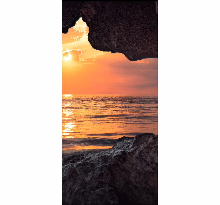 Estor original 3d cueva amanecer océano - TenVinilo