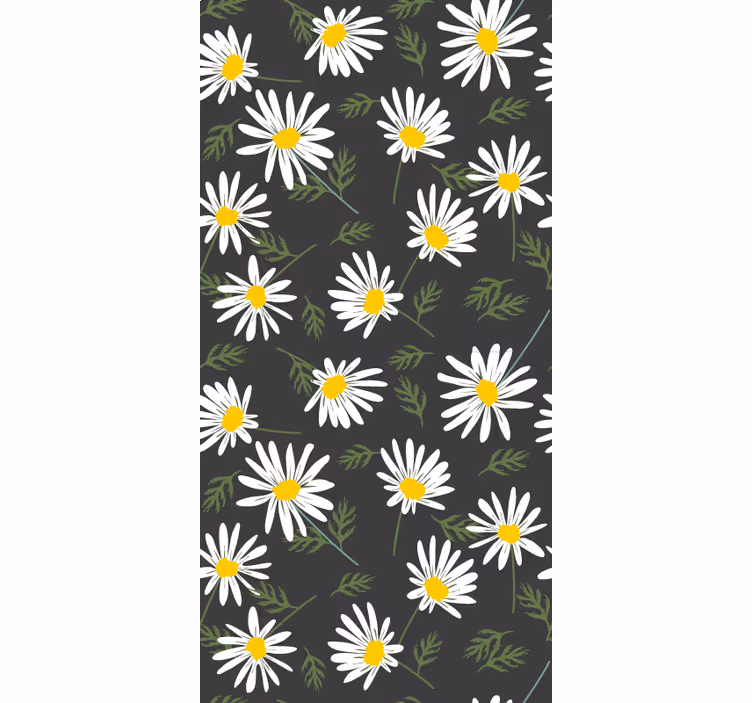 Cortina roller flores patrón floral de margaritas - TenVinilo