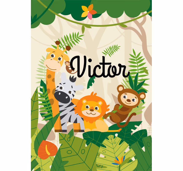 Estor infantil animales de la selva personalizadosAnimales de la  - TenVinilo
