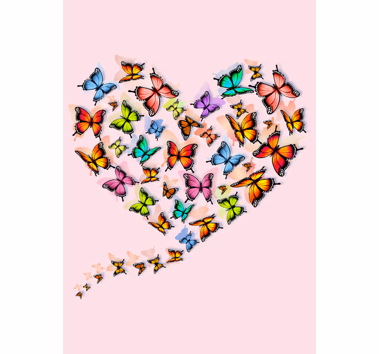 Estor de mariposas diseño de corazón - TenVinilo