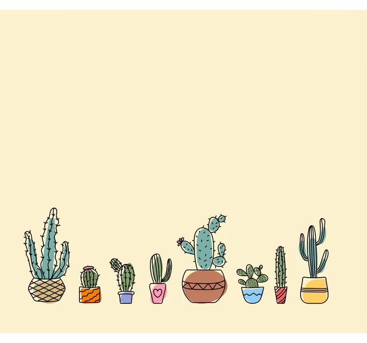 Cortina roller cactus estilo dibujado - TenVinilo