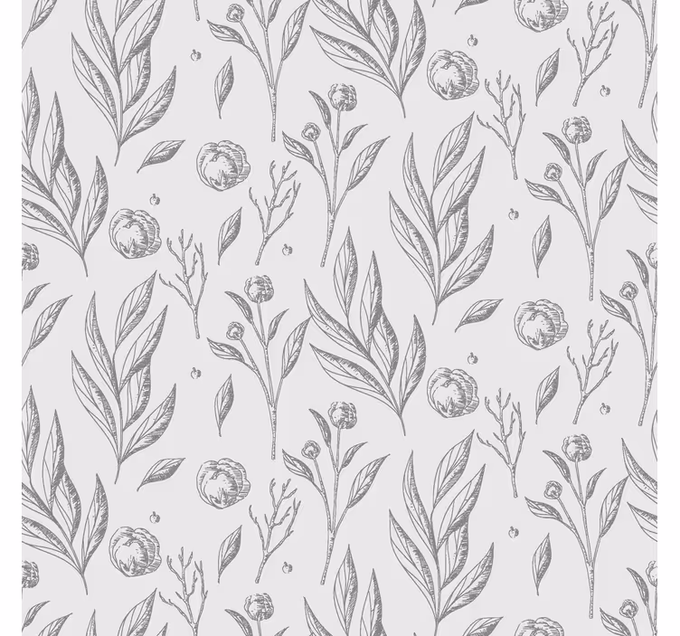 Estor estilo nórdico estampado de flores gris - TenVinilo