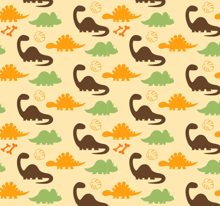 Cortina roller dinosaurios fondo beige - TenVinilo