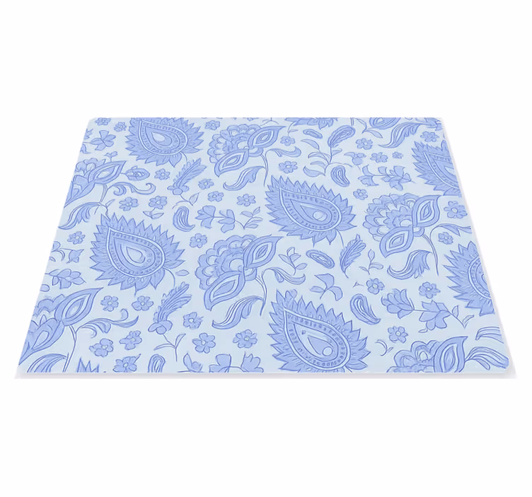 Manteles individuales indios con patrón paisley azul floral - TenVinilo