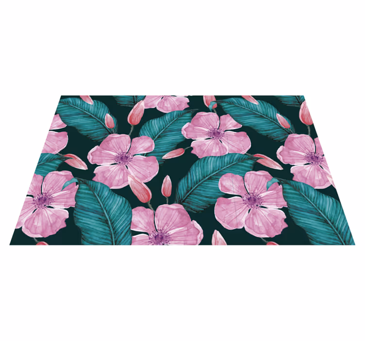 Individual de mesa patrón motivo floral tropical - TenVinilo