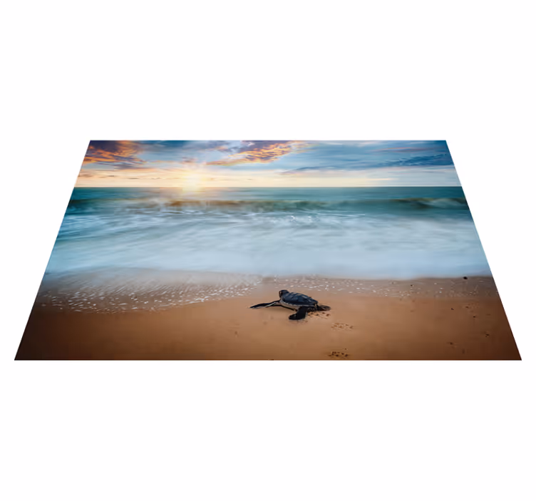 Individual mesa casa tortuga en la playa - TenVinilo