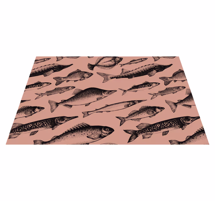 Individual mesa original arte de patrón de peces - TenVinilo