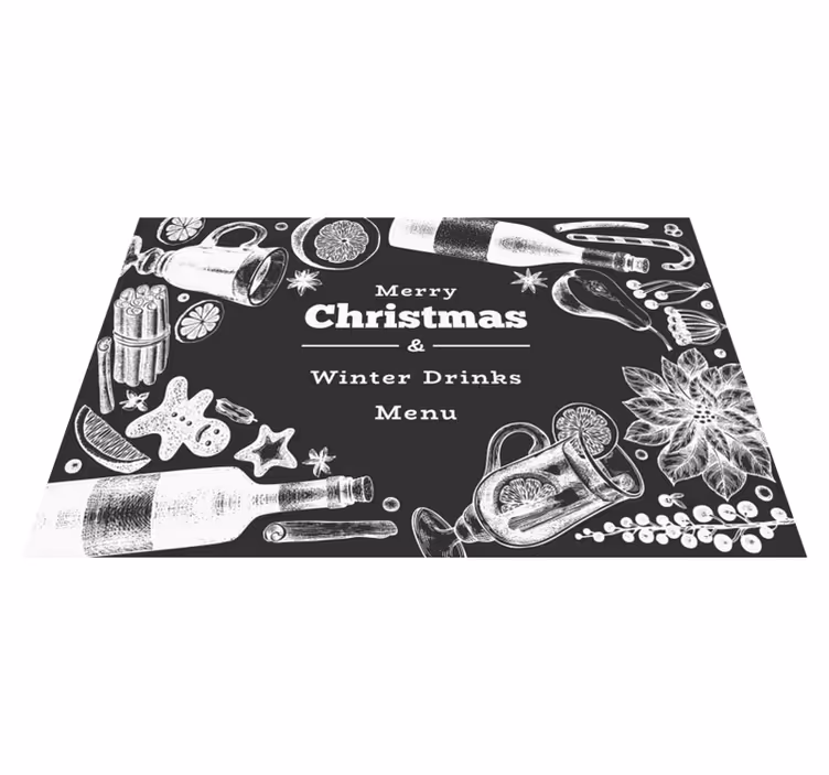 Individual mesa navideño menú de bebidas festivas - TenVinilo