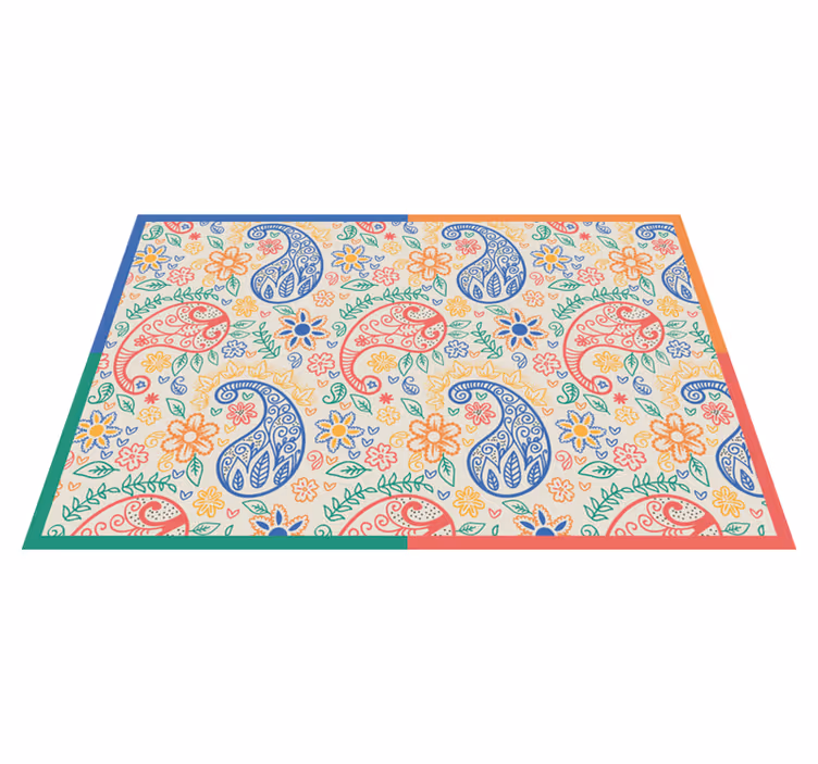 Individual de mesa patrón estampado paisley colorido - TenVinilo