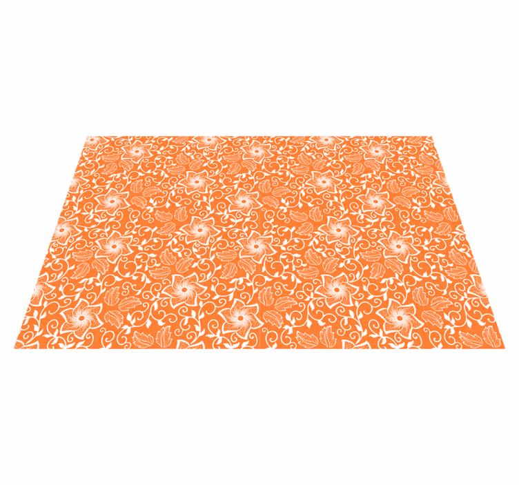 Mantel individual paisley flores naranjas - TenVinilo