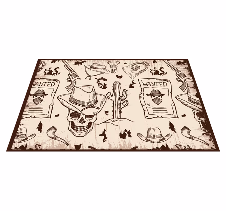 Individual mesa original temas de calavera y vaquero - TenVinilo