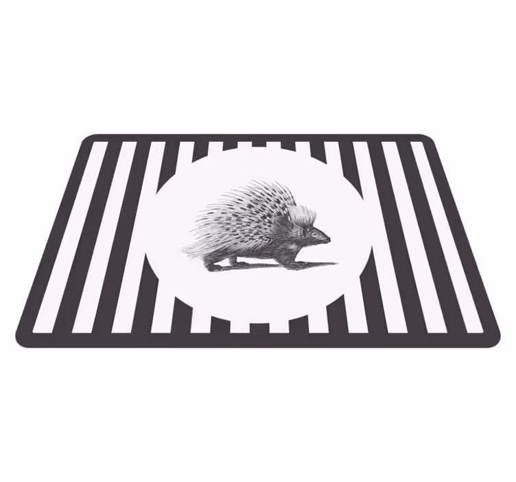 Individual mesa original diseño de silueta de puercoespín - TenVinilo