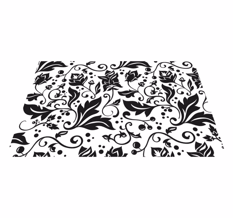 Individual de mesa patrón floral negro - TenVinilo