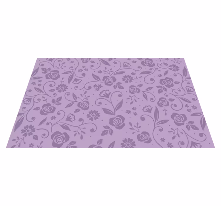 Individual de mesa patrón floral violeta - TenVinilo