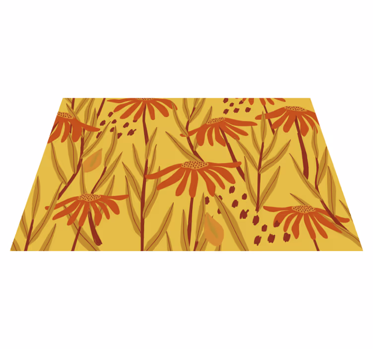 Individual mesa original patrón floral amarillo - TenVinilo