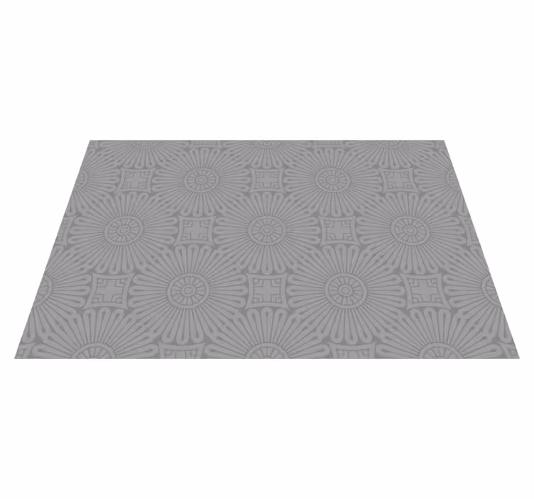 Manteles individuales elegantes Gris claro con formas florales - TenVinilo