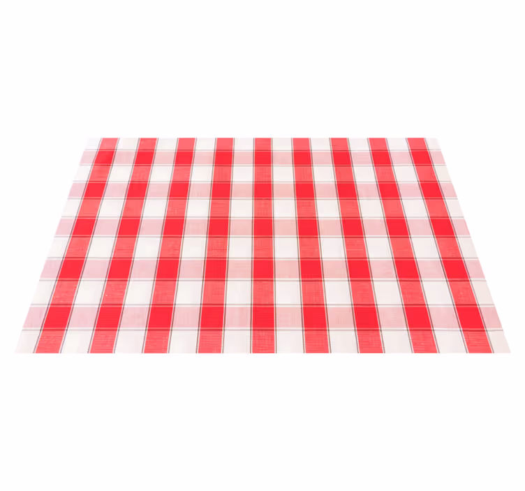 Individual de mesa patrón cuadros rojos - TenVinilo