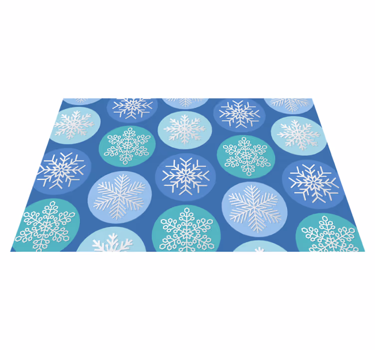Individual mesa navideño círculo de copos de nieve - TenVinilo