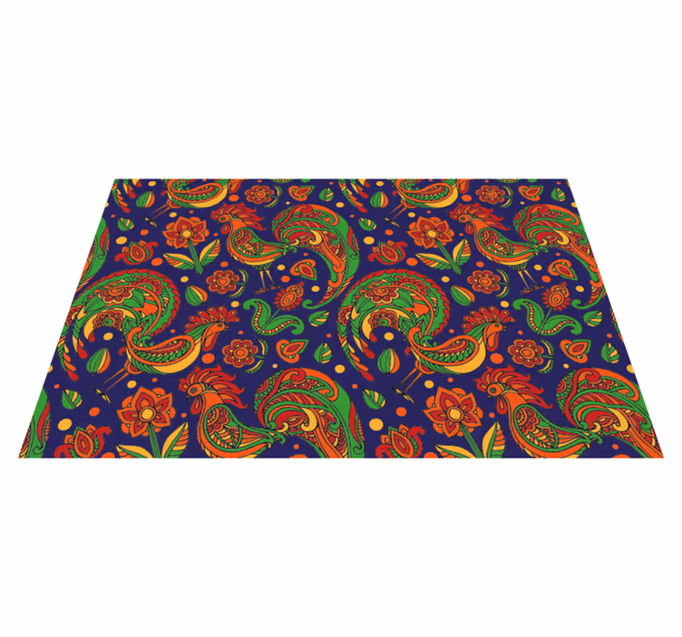 Individual mesa original patrones florales vibrantes - TenVinilo