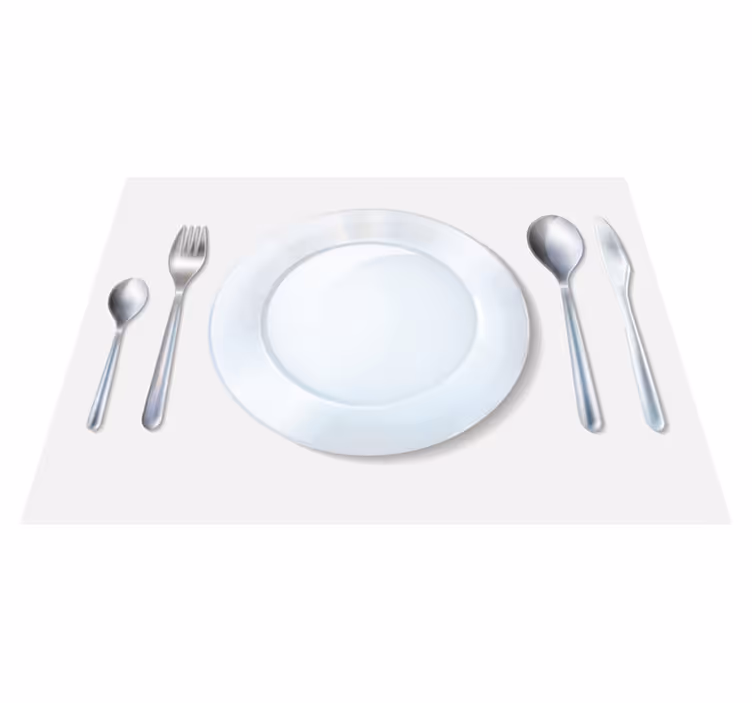 Mantel individual  Tenedor, cuchillo y cuchara - TenVinilo