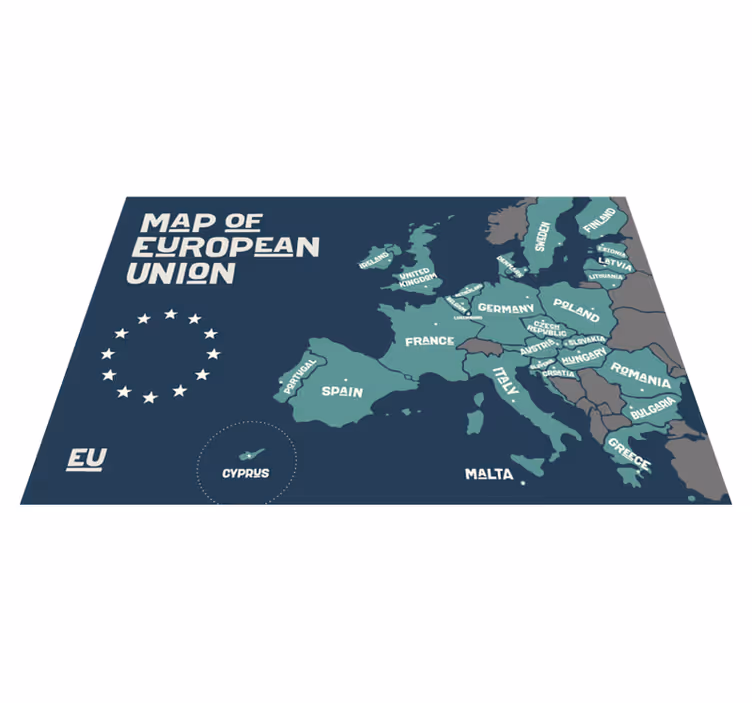 Individual de mesa frase mapa de la unión europea - TenVinilo