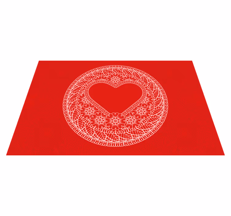 Individual de mesa frase patrón de corazones - TenVinilo