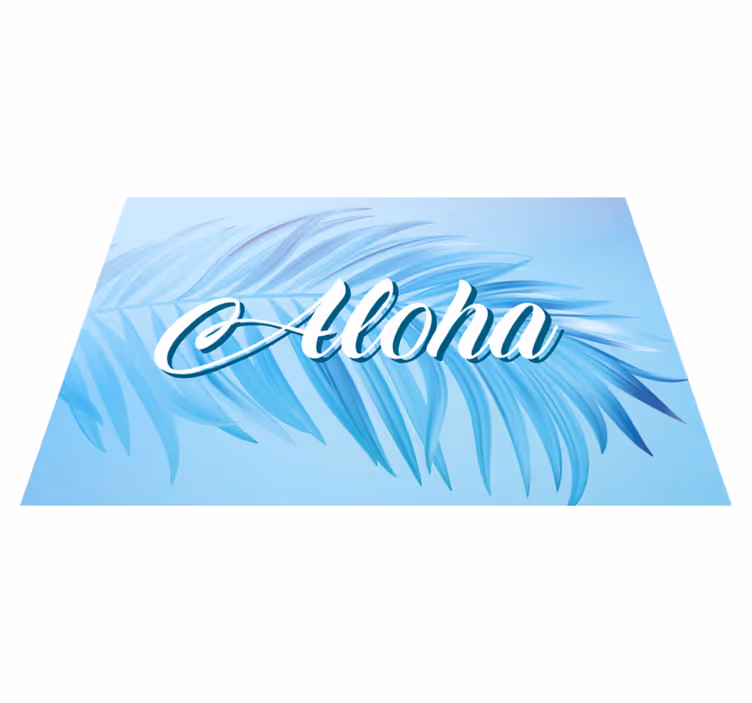 Individual de mesa frase hojas de palma aloha - TenVinilo