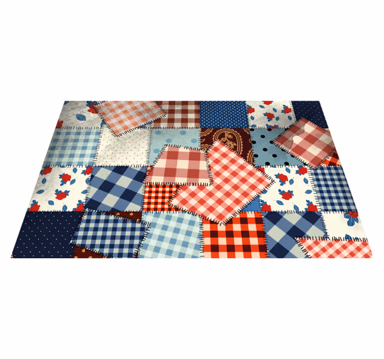 Individual de mesa patrón diseño de patchwork - TenVinilo