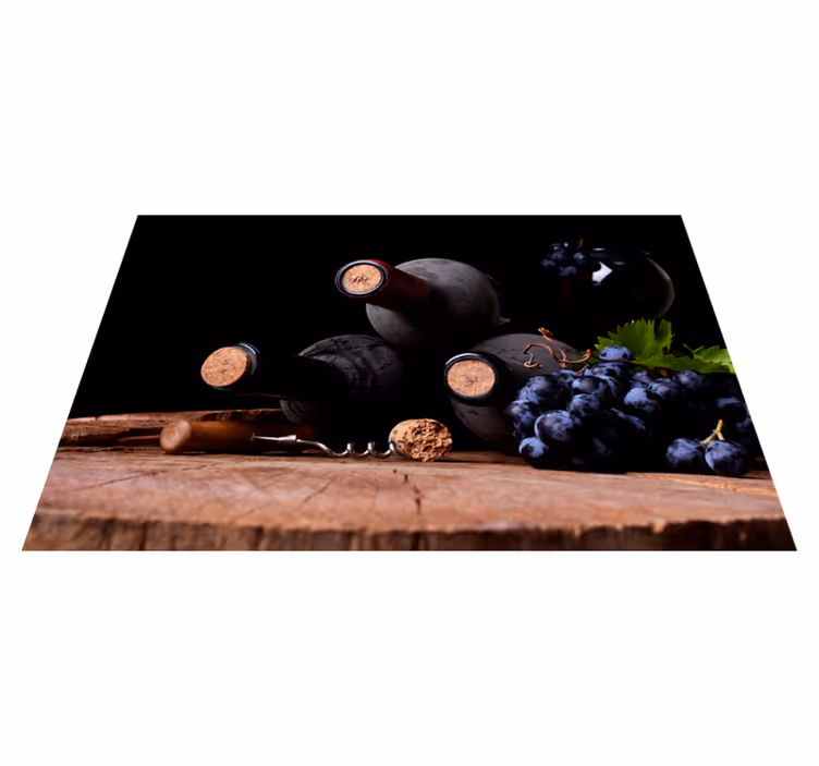Individual mesa original uvas y botellas de vino - TenVinilo