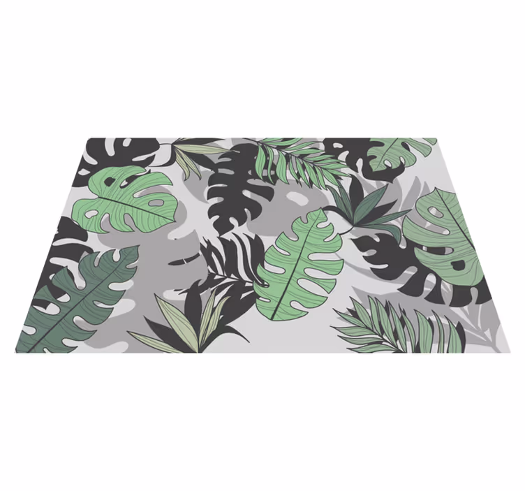 Individual de mesa patrón motivo hoja tropical - TenVinilo