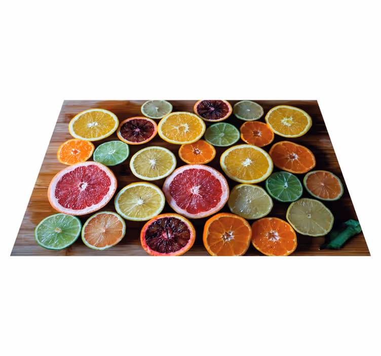 Mantel individual casa Naranjas de colores - TenVinilo