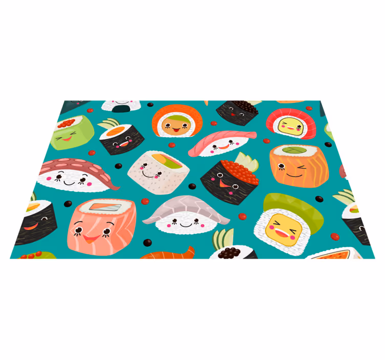 Individual mesa infantil personajes de sushi adorables - TenVinilo